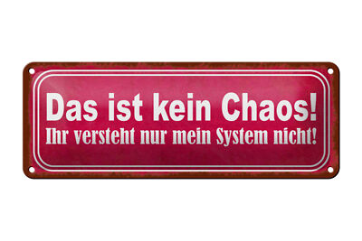 Metal sign saying 27x10 cm this is not mess only system decoration sign tin sign