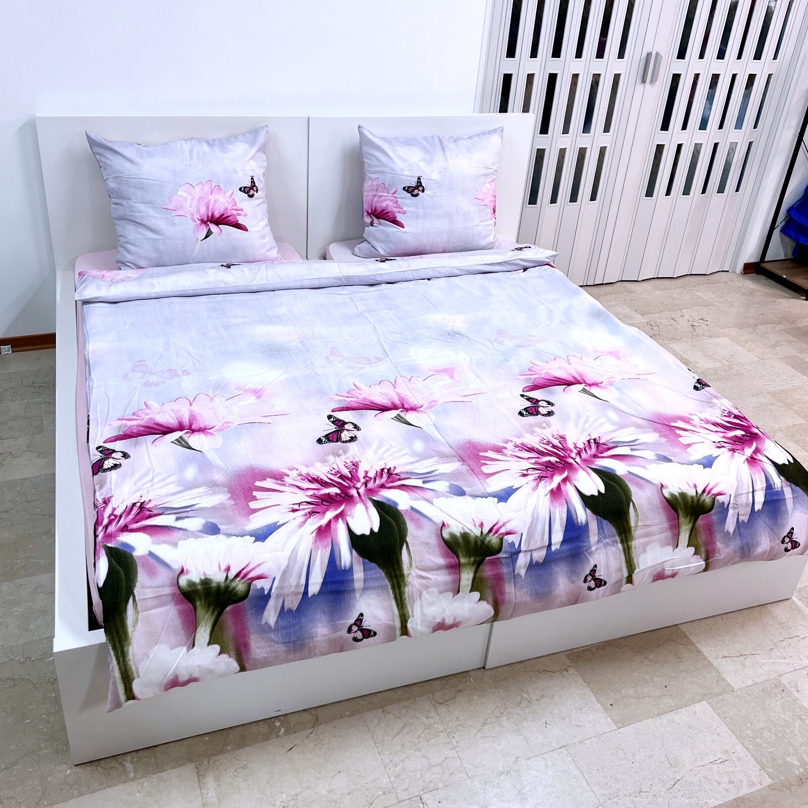 Flor Set Sábanas Cama Un Plaza y Media Funda Nórdica 200x220cm 2xFedera m10
