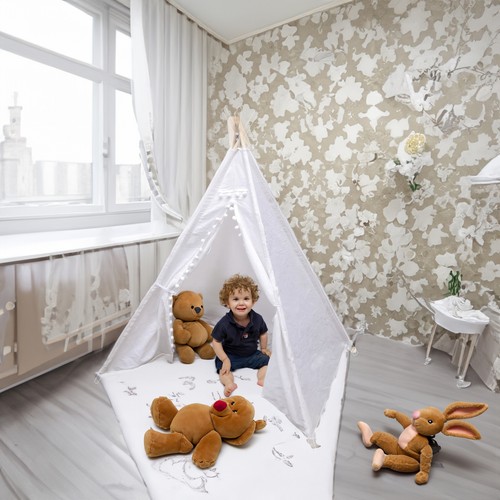 Teepee Tent Kids Indoor Playhouse Girls & Boys Reading Sibling Bonding Hideout - Picture 11 of 11