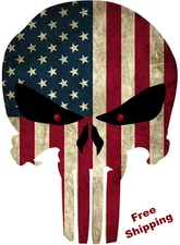  DIE CUT PUNISHER STICKER AMERICAN USA SNIPER COLOR FLAG SKULL VINYL DECAL 