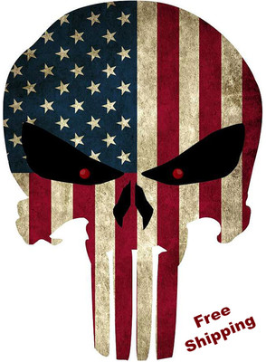 PUNISHER SKULL AMERICAN FLAG STICKER DECAL SNIPER MADE IN USA 7 - Foto 8