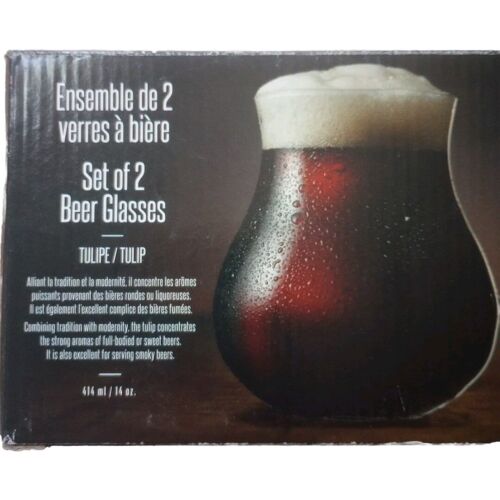 Craft Beer Glasses Tulip Set of 2 European Poland Potbelly Full Bodied Ale Brew - Picture 3 of 15