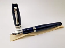 Montegrappa Fortuna Fountain Pen, Resin, Steel, Blue,