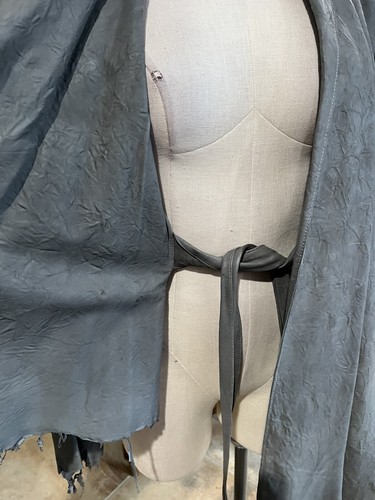Neo LA Woman’s small gray asymmetrical distressed leather jacket Apocalyptic - Picture 12 of 18