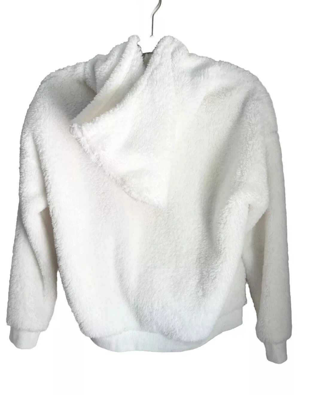 OFF WHITE ?Lukka Lux Felpa con cappuccio donna accogliente in pile sherpa bianco sporco con tasche taglia large?