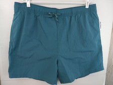 Old Navy Mens 2XL Rivulet Blue Packable Nylon Swim Trunks 5.5-inch inseam NWT