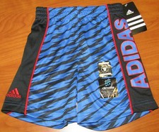 NEW ADIDAS TODDLER BOYS BLUE AND BLACK CLIMALITE SHORTS SZ 2T 5