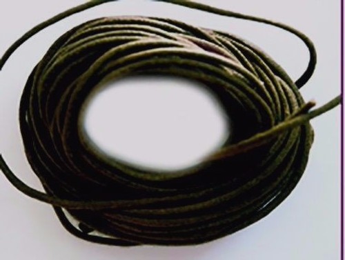 2mm Waxed Cotton Cord Black 10 yard pack (30 feet)