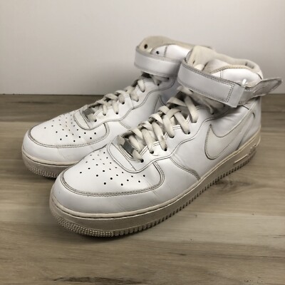 Nike Air Force 1 Mid Triple \'10 White Sneakers Size 13 Mens 315123-111 Mens Nike Air Force 1 High 315123-111 Triple White Shoes  main image 4