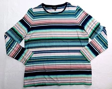 TALBOTS shirt size XP petite long sleeve striped knit top NEW (de84)