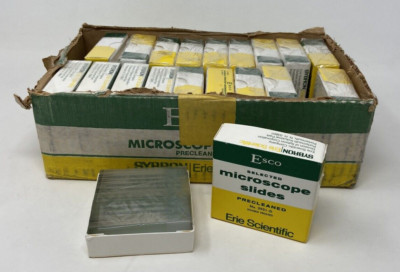 19 Boxes of Esco Microscope Slides Precleaned Erie Scientific No 2951-D 25x75 MM