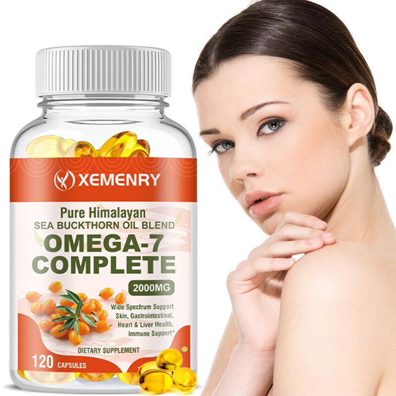 Omega-7 Completo 2000 mg - Aceite de espino amarillo orgánico - para la salud de la piel, el cabello y las uñas