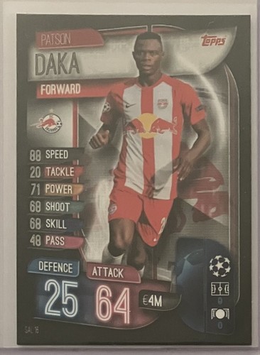 2019-20 Topps Match Attax UEFA PATSON DAKA RC #SAL16 Rookie FC SALZBURG