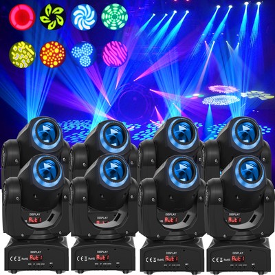 8x 150W 8Gobo RGBW LED Moving Head Disco DMX Lichteffekte Spotlight Bühnenlicht