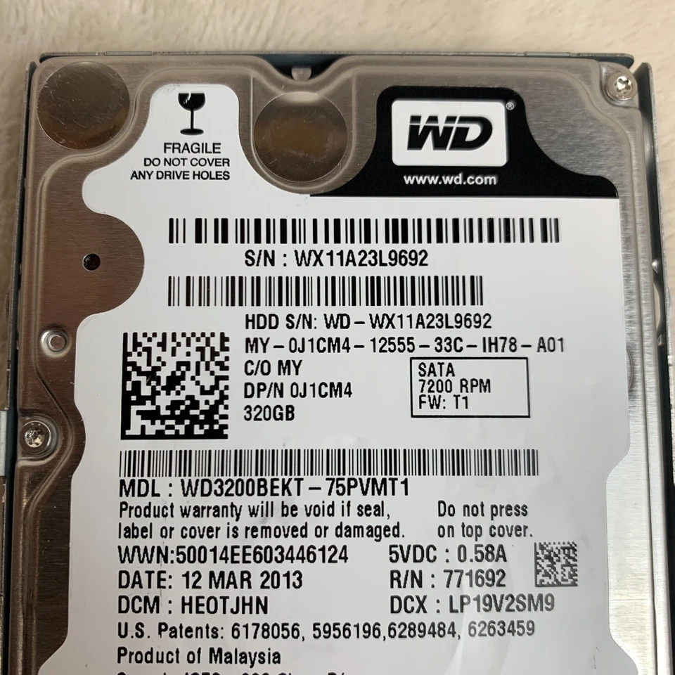WD BLACK WD3200BEKT 320GB 2.5" 7200 RPM 16MB SATA 6GB/S LAPTOP HARD DRIVE 9CRYX - Image 2 of 4