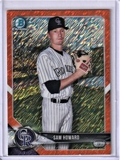 2018 Bowman Chrome Prospects - SAM HOWARD - ORANGE SHIMMER /25 - Rockies