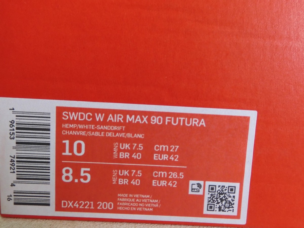 Size 10 - Serena Williams Design Crew x Nike Air Max 90 Futura
