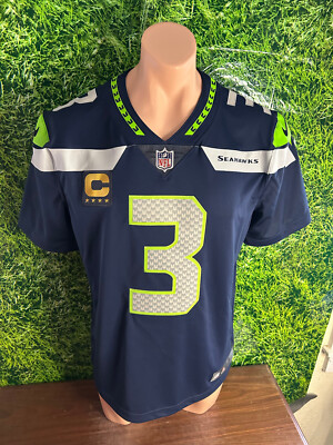 2021 Seattle Seahawks Football #3 Russell Wilson Repilica Jersey Nike Size  Large
