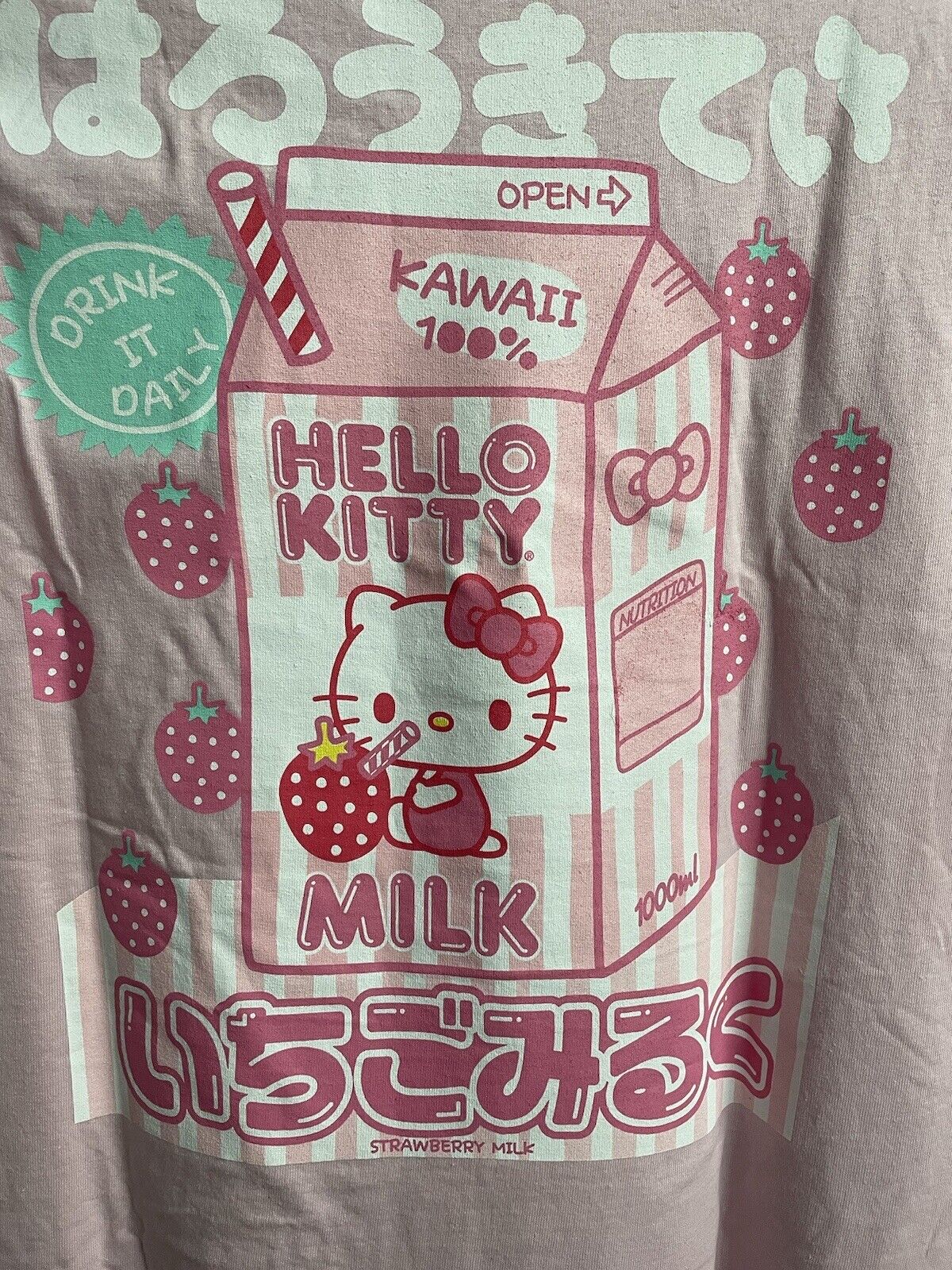 HELLO KITTY STRAWBERRY MILK JUNIORS SHIRT SIZE SIZE 2X NEW