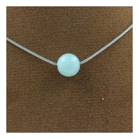 Halskette 1 Perle Angelite 8 Mm Kette Aus Edelstahl