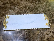 Natural White MARBLE TRAY WITH HANDLE
