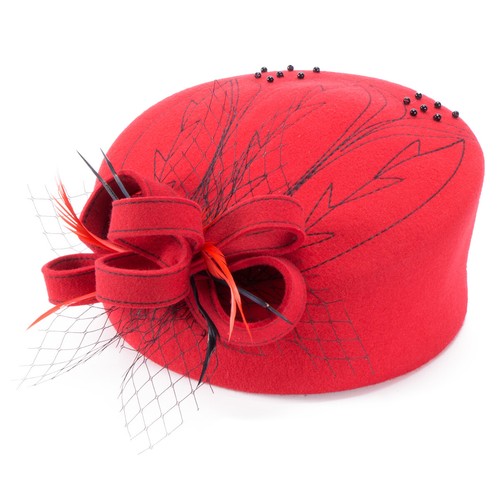 Felt Wool Pill Box Hat 