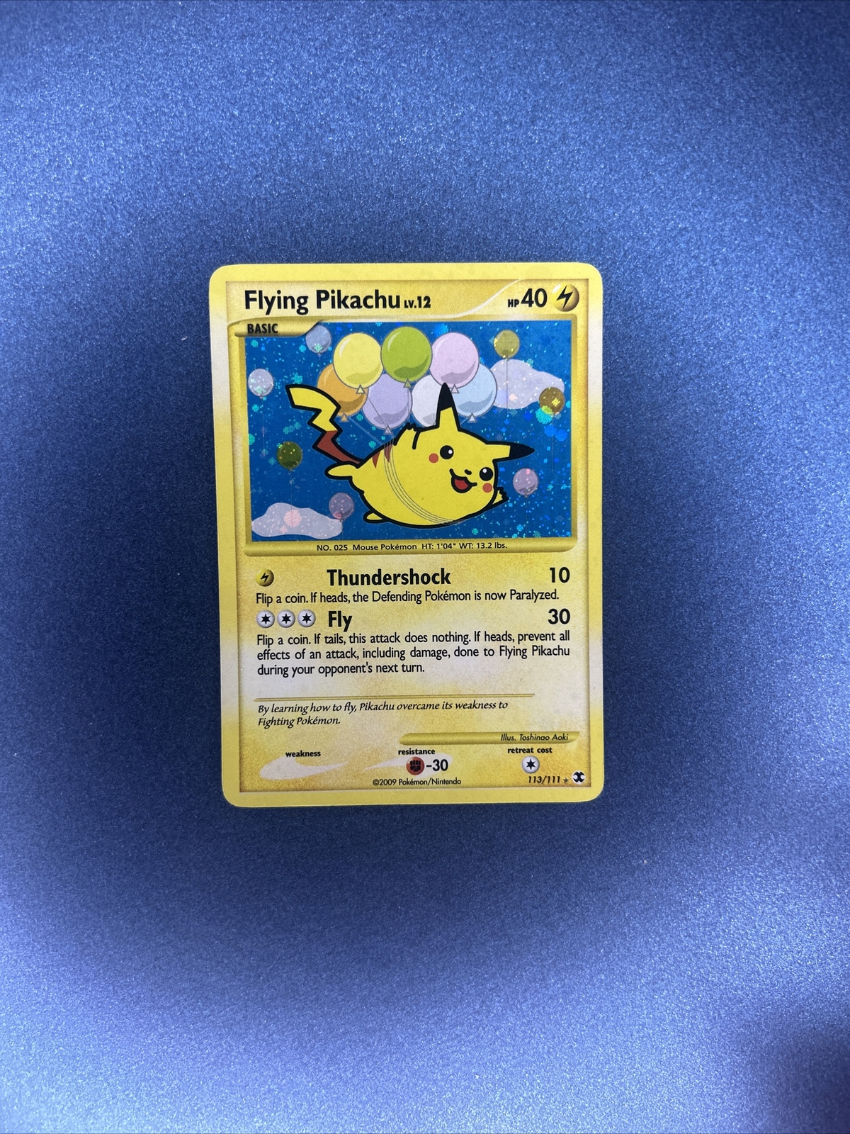 Flying Pikachu 113/111 Holographic Rare Pokémon Card Rising Rivals TCG NM
