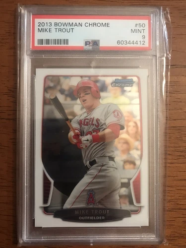 2013 Bowman Chrome Mike trout #50 Angels MVP PSA 9