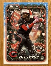 Elly De La Cruz Santa Hat SP Variation Rookie 2024 Topps Holiday Card #H102 Reds