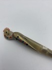 Letter Opener Inlaid Carved Horn Phoenix Bird Brass Vintage — photo 2