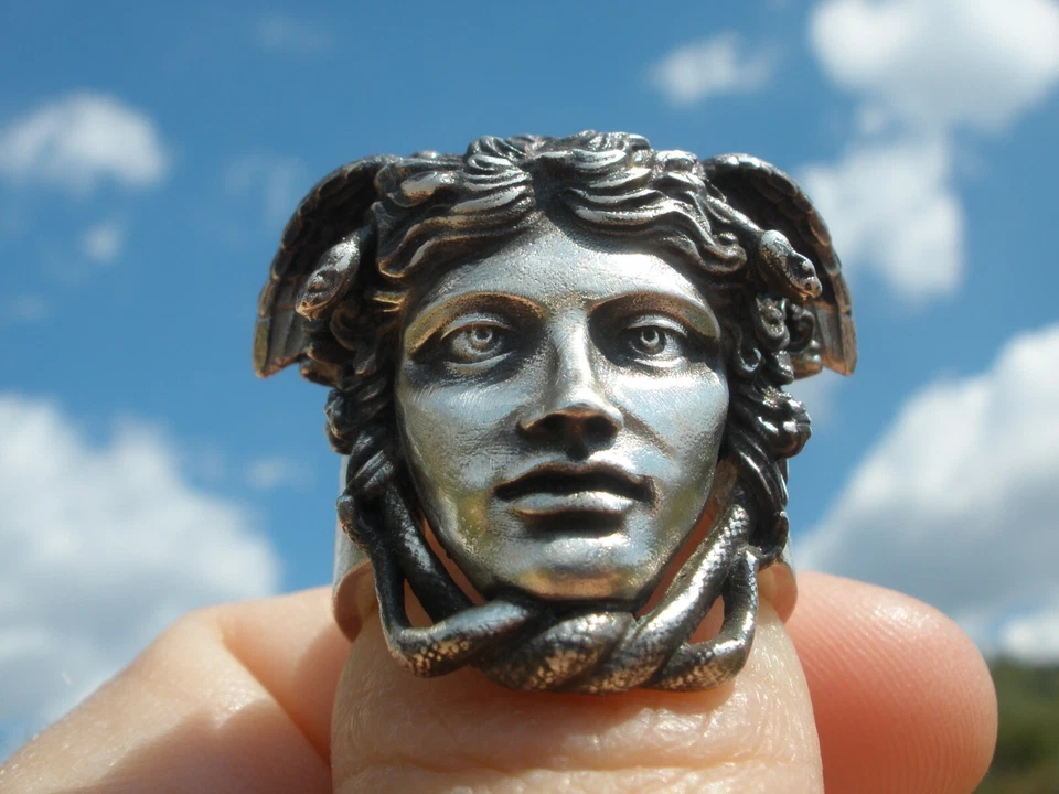 Handmade Medusa Ring, Greek Medusa Goddess by Phidias, Mythology, - Image 3 of 4