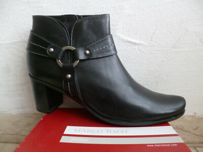 Marco Tozzi Boots Ankle Boots Black Leather NEW