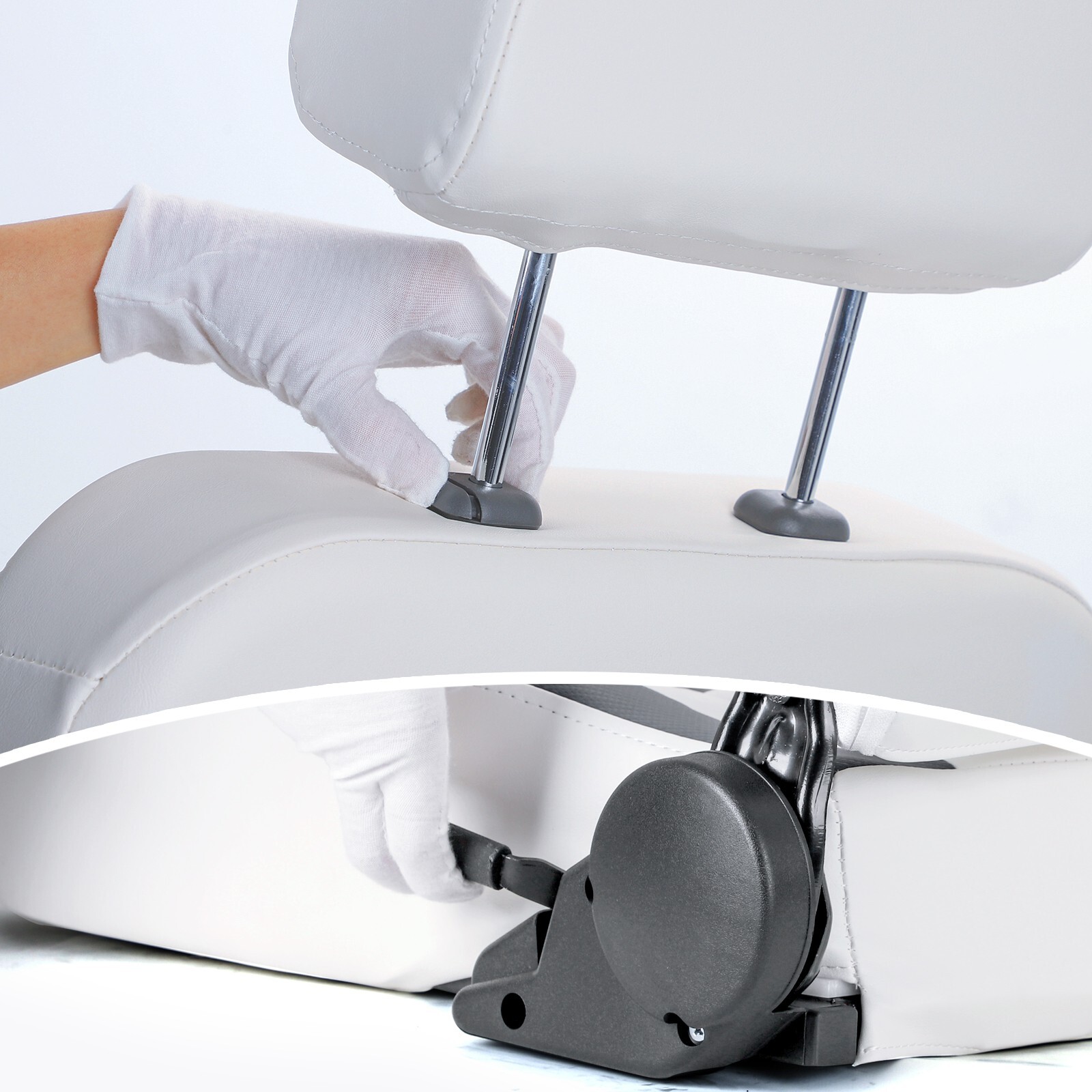 NORTHCAPTAIN High Back Reclining Pontoon Bucket Boat Seat,White/Charcoal