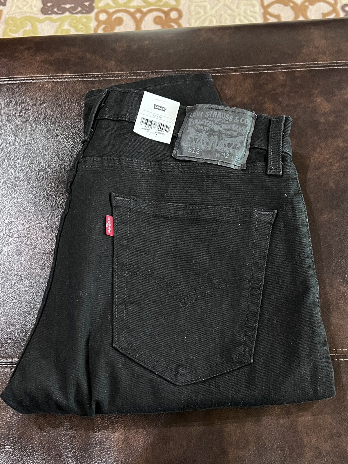 MEN LEVI'S 512 SLIM TAPER SITS BELOW WAIST STRETCH BLACK JEAN PANTS