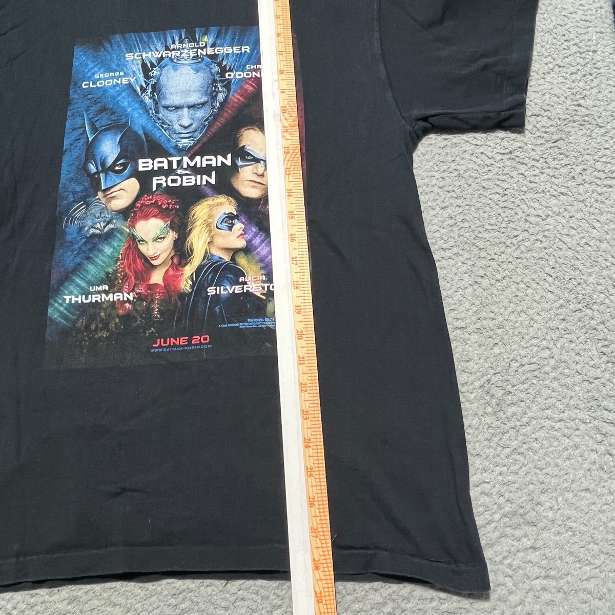 Vintage 90s Batman & Robin Movie Promo T-Shirt Mens Lg