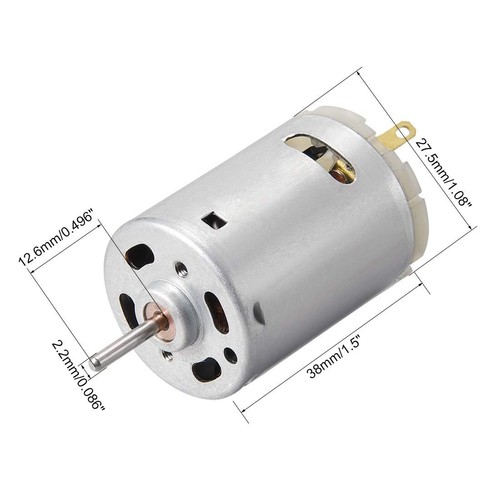 2 Pack 9V Heavy Duty DC Motor 12,500 RPM Max (1.08" Diameter x 1.48" Length) - Picture 2 of 4