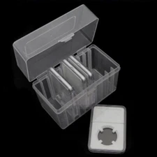 Clear Storage Box Plastic Case for 10 Certified PCGS NGC Slabs Coin Holders N598