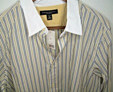 Banana Republic Classic Fit Multi Colors Stripes M 15 - 15 1/2 Long Sleeve Shirt