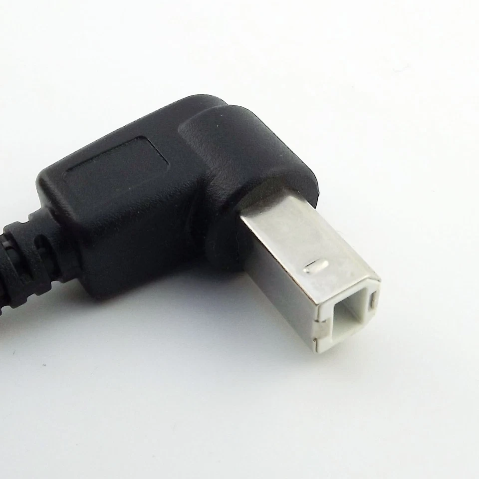 Black USB 2.0 Type A Male to B Male Up Angled Scanner Printer Cable Cord 3FT/1M - Image 3 of 4