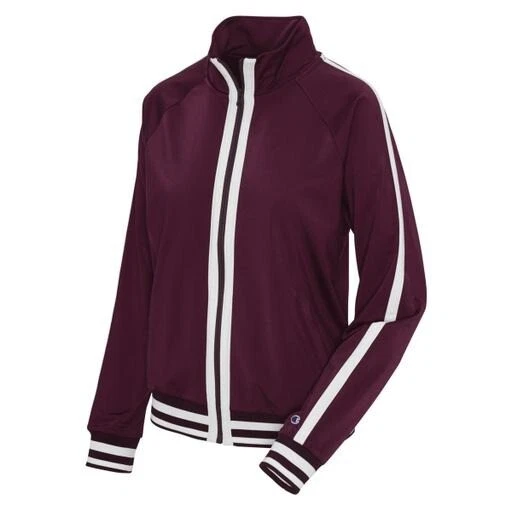 Chaqueta deportiva para mujer Champion DARK BERRY PÚRPURA/BLANCO TIZA, grande de EE. UU. Foto 2 de 2