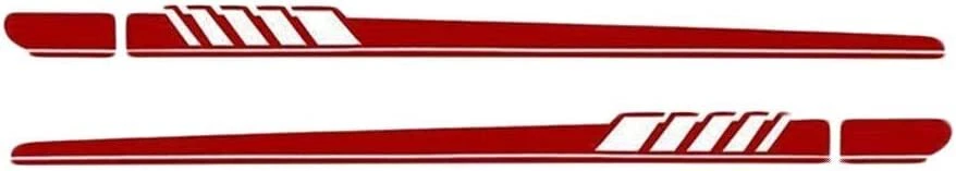 2件装通用汽车车身侧装饰装饰长条纹图形贴花贴纸-红色 — 第 3/4 张图片