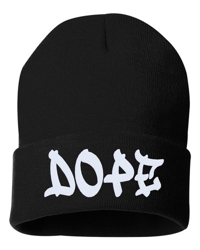 DOPE Embroidered Cuffed Beanie Hat 