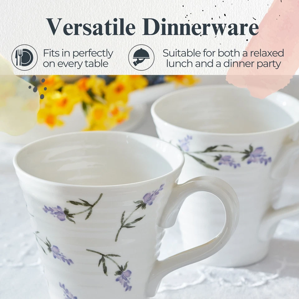Tazas de café Portmeirion Sophie Conran Lavandula, juego de 2 flores de ramita de lavanda Foto 3 de 4