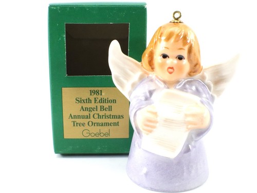 Goebel Hummel Angel Bell ANNUAL CHRISTMAS TREE ORNAMENT 1981 Porcelain Vtg Box - Picture 10 of 12