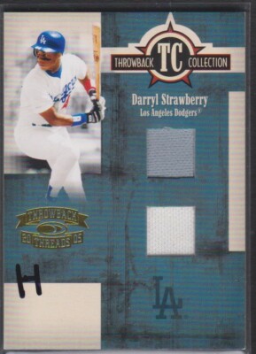 2005 DONRUSS THROWBACK THREADS COLLECTION DUAL JERSEY#70 DARRYL STRAWBERRY #/100