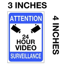 video surveillance warning sticker 24 hour cctv decal caution security home 