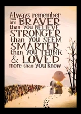 Always Remember You Are Braver Than You Believe Snoopy Refrigerator  MAGNET