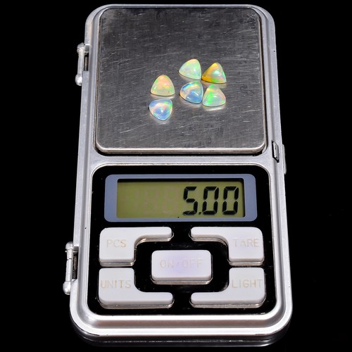 Natural Welo Fire Ethiopian Opal Trillion Cabochon Gemstone 5 Ct. Lot 7 mm EO-17 - Picture 2 of 3