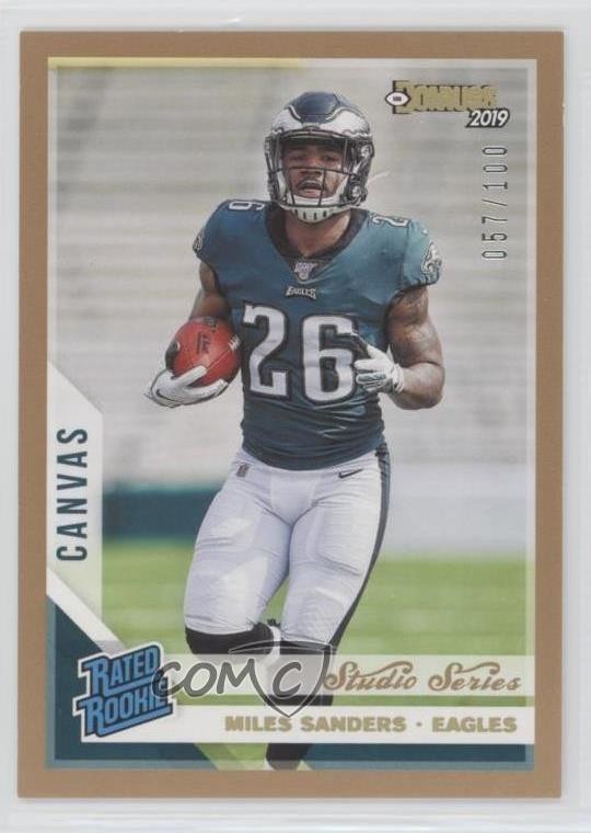 2019 Panini Donruss Rated Canvas Studio Series /100 Miles Sanders Rookie RC 1u6