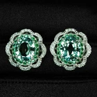 Mint Green Paraiba Tourmaline 7.79Ct 925 Sterling Silver White Gold Earrings
